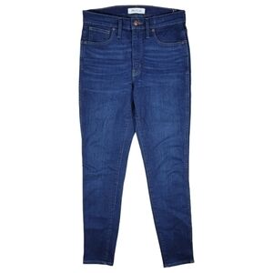 Madewell 10" High Rise Skinny Jeans Womens 28 Dark Blue Wash Denim Stretch Ankle